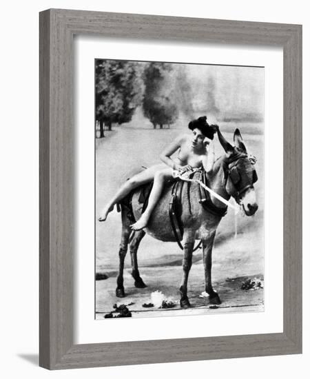 Nude And Donkey, C1900-null-Framed Photographic Print