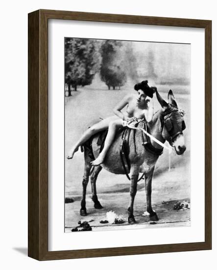 Nude And Donkey, C1900-null-Framed Photographic Print