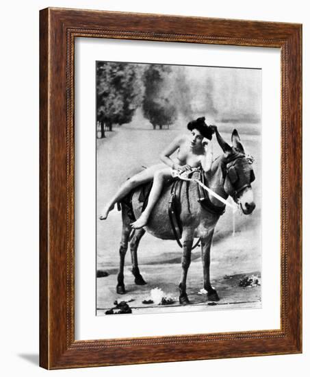 Nude And Donkey, C1900-null-Framed Photographic Print