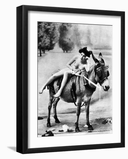 Nude And Donkey, C1900-null-Framed Photographic Print