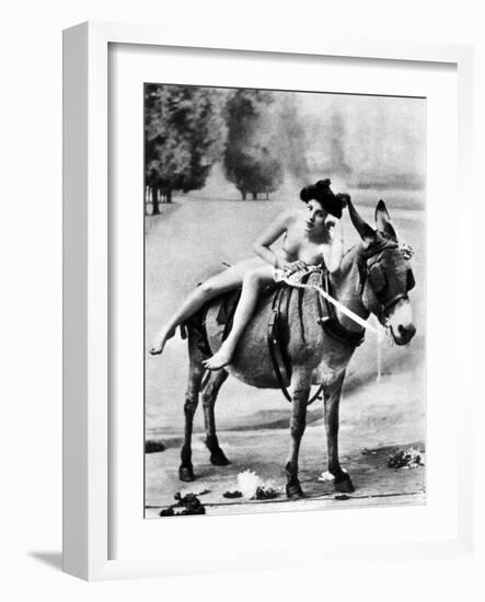 Nude And Donkey, C1900-null-Framed Photographic Print