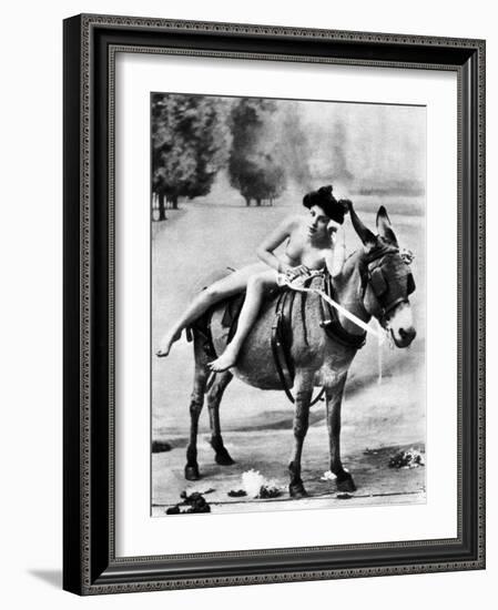 Nude And Donkey, C1900-null-Framed Photographic Print