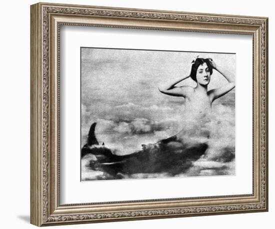 Nude As Mermaid, 1890S-null-Framed Photographic Print