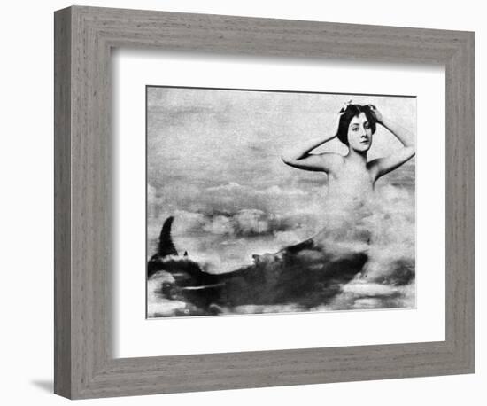 Nude As Mermaid, 1890S-null-Framed Photographic Print