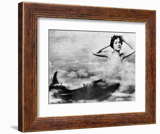 Nude As Mermaid, 1890S-null-Framed Photographic Print