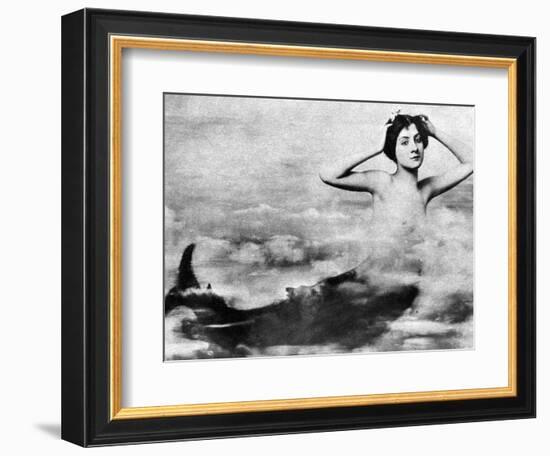 Nude As Mermaid, 1890S-null-Framed Photographic Print