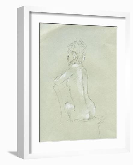 Nude Back View on Grey-Lincoln Seligman-Framed Giclee Print