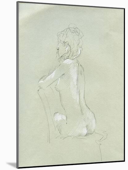 Nude Back View on Grey-Lincoln Seligman-Mounted Giclee Print