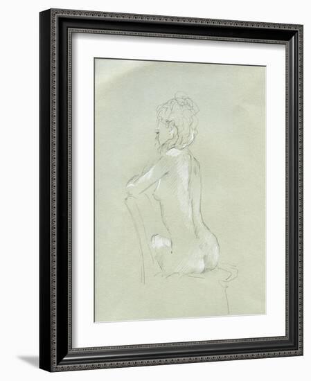 Nude Back View on Grey-Lincoln Seligman-Framed Giclee Print