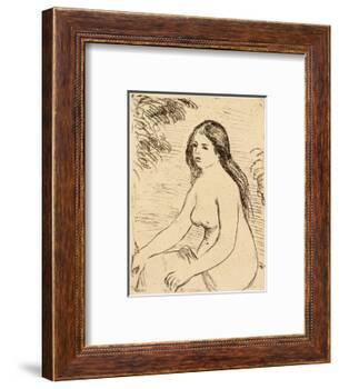 Nude bather, 1906 (etching)-Pierre Auguste Renoir-Framed Giclee Print