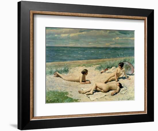 Nude Bathers on the Beach-Paul Fischer-Framed Giclee Print