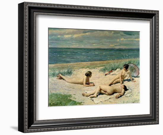 Nude Bathers on the Beach-Paul Fischer-Framed Giclee Print