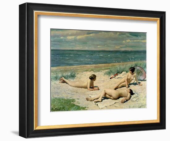 Nude Bathers on the Beach-Paul Fischer-Framed Giclee Print