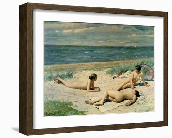 Nude Bathers on the Beach-Paul Fischer-Framed Giclee Print