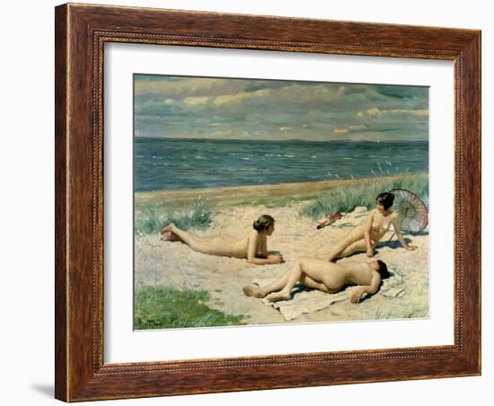 Nude Bathers on the Beach-Paul Fischer-Framed Giclee Print