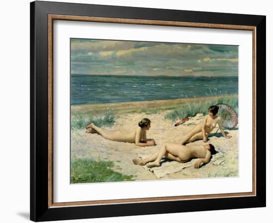 Nude Bathers on the Beach-Paul Fischer-Framed Giclee Print