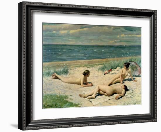 Nude Bathers on the Beach-Paul Fischer-Framed Giclee Print