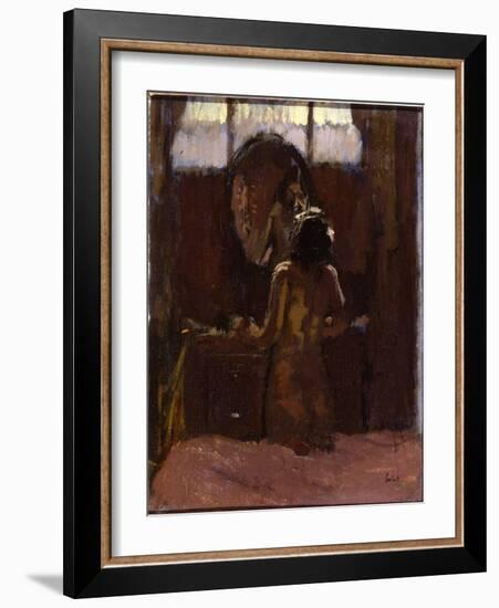 Nude before a Mirror, Mornington Crescent (Oil on Canvas)-Walter Richard Sickert-Framed Giclee Print