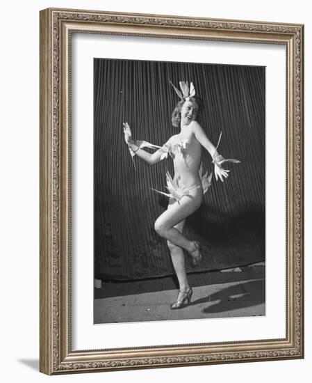 Nude Burlesque Dancer from "Folies Bergere"-Ralph Morse-Framed Photographic Print