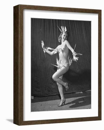 Nude Burlesque Dancer from "Folies Bergere"-Ralph Morse-Framed Photographic Print