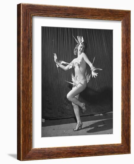 Nude Burlesque Dancer from "Folies Bergere"-Ralph Morse-Framed Photographic Print