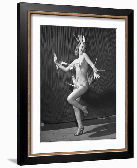 Nude Burlesque Dancer from "Folies Bergere"-Ralph Morse-Framed Photographic Print