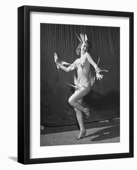 Nude Burlesque Dancer from "Folies Bergere"-Ralph Morse-Framed Photographic Print