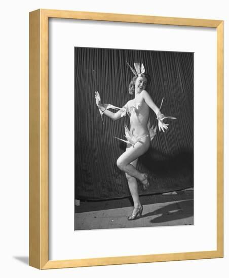 Nude Burlesque Dancer from "Folies Bergere"-Ralph Morse-Framed Photographic Print