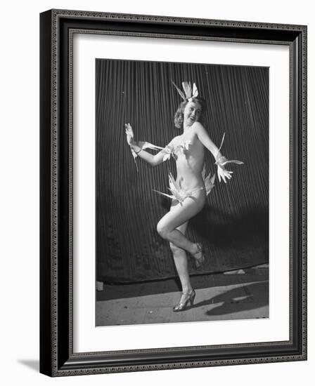 Nude Burlesque Dancer from "Folies Bergere"-Ralph Morse-Framed Photographic Print