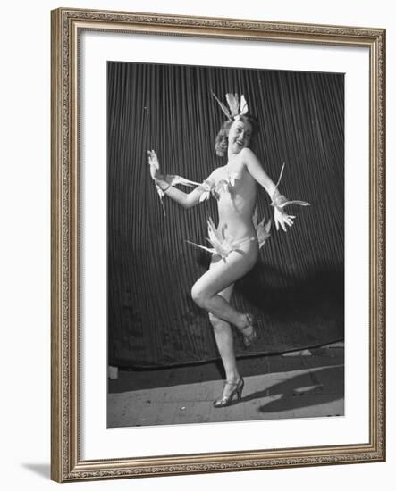 Nude Burlesque Dancer from "Folies Bergere"-Ralph Morse-Framed Photographic Print