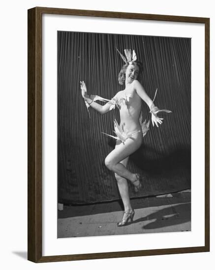 Nude Burlesque Dancer from "Folies Bergere"-Ralph Morse-Framed Photographic Print