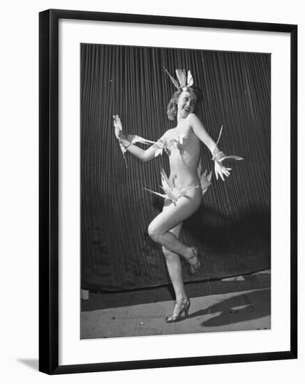 Nude Burlesque Dancer from "Folies Bergere"-Ralph Morse-Framed Photographic Print