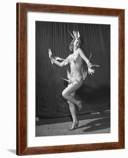 Nude Burlesque Dancer from "Folies Bergere"-Ralph Morse-Framed Photographic Print