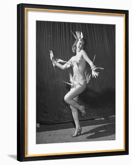 Nude Burlesque Dancer from "Folies Bergere"-Ralph Morse-Framed Photographic Print