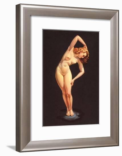 Nude Doing Calisthenics-null-Framed Art Print