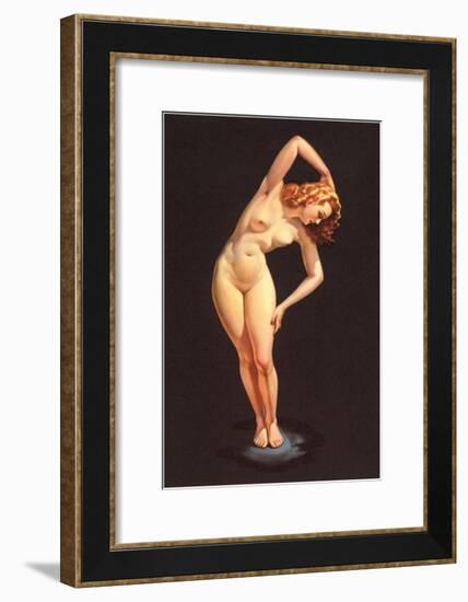 Nude Doing Calisthenics-null-Framed Art Print