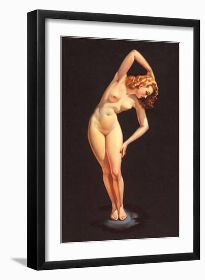 Nude Doing Calisthenics-null-Framed Art Print