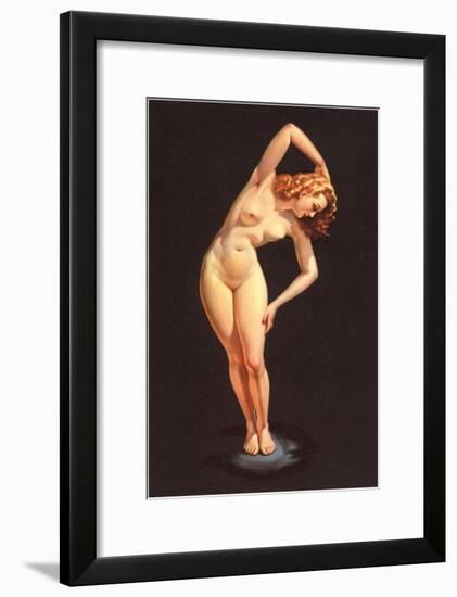 Nude Doing Calisthenics-null-Framed Art Print