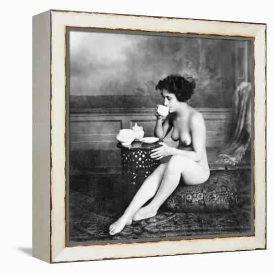 Nude Drinking Tea, 19Th Ct-null-Framed Premier Image Canvas