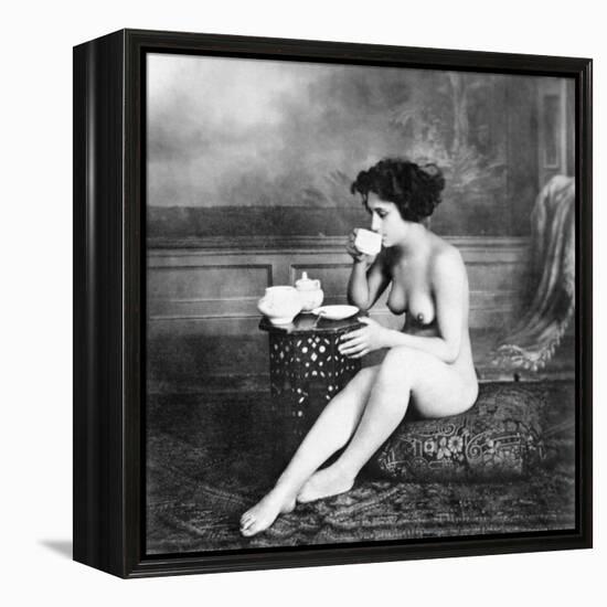 Nude Drinking Tea, 19Th Ct-null-Framed Premier Image Canvas