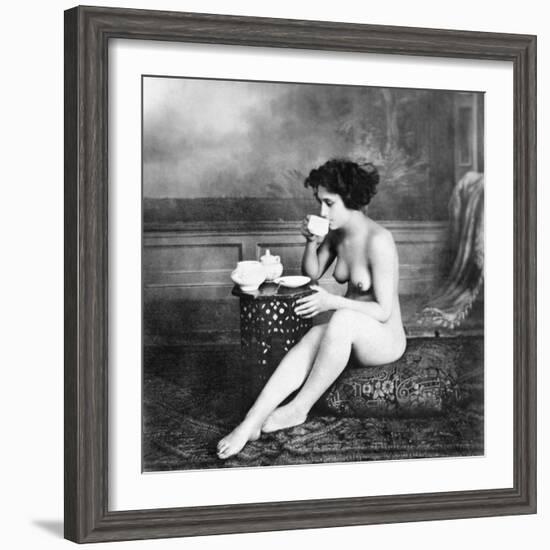 Nude Drinking Tea, 19Th Ct-null-Framed Photographic Print