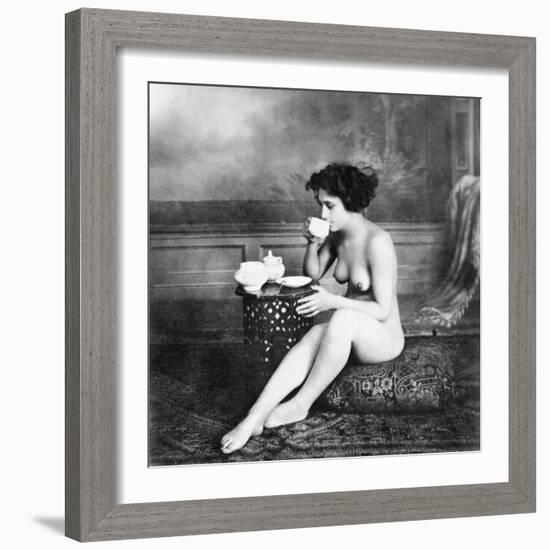 Nude Drinking Tea, 19Th Ct-null-Framed Photographic Print