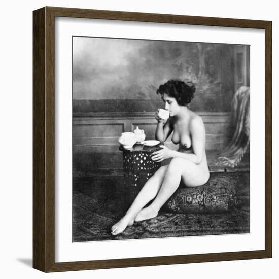 Nude Drinking Tea, 19Th Ct-null-Framed Photographic Print