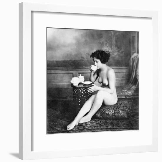 Nude Drinking Tea, 19Th Ct-null-Framed Photographic Print