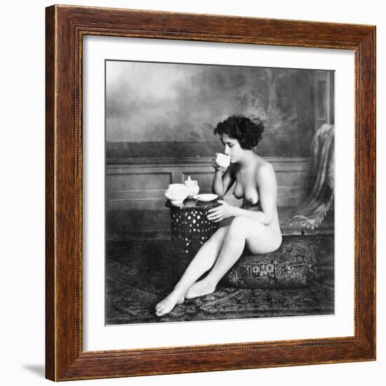 Nude Drinking Tea, 19Th Ct-null-Framed Photographic Print