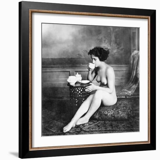 Nude Drinking Tea, 19Th Ct-null-Framed Photographic Print