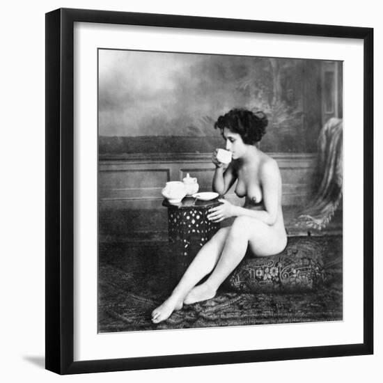 Nude Drinking Tea, 19Th Ct-null-Framed Photographic Print