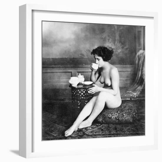 Nude Drinking Tea, 19Th Ct-null-Framed Photographic Print