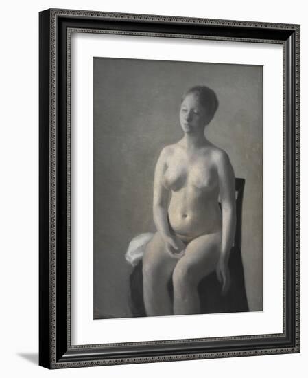 Nude Female Model, 1889-Vilhelm Hammershoi-Framed Giclee Print