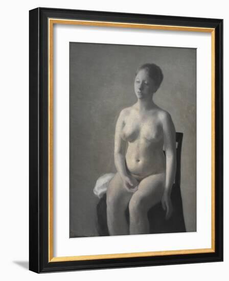 Nude Female Model, 1889-Vilhelm Hammershoi-Framed Giclee Print